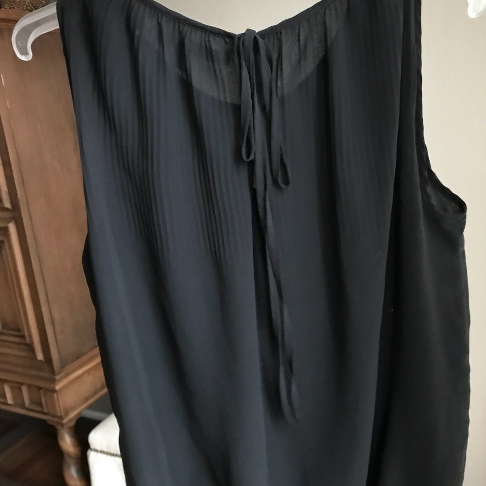 Max Studio Black 2 Layer Sheer Blouse Size Small
